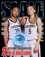 Slam Magazine 8x10 photo COVER Azzi Fudd, Paige Bueckers Duo UCONN  WNBA