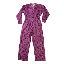 Vintage DVF Diane Von Furstenberg Jumpsuit Women's sz 12/14 Y2K 80s Colorful