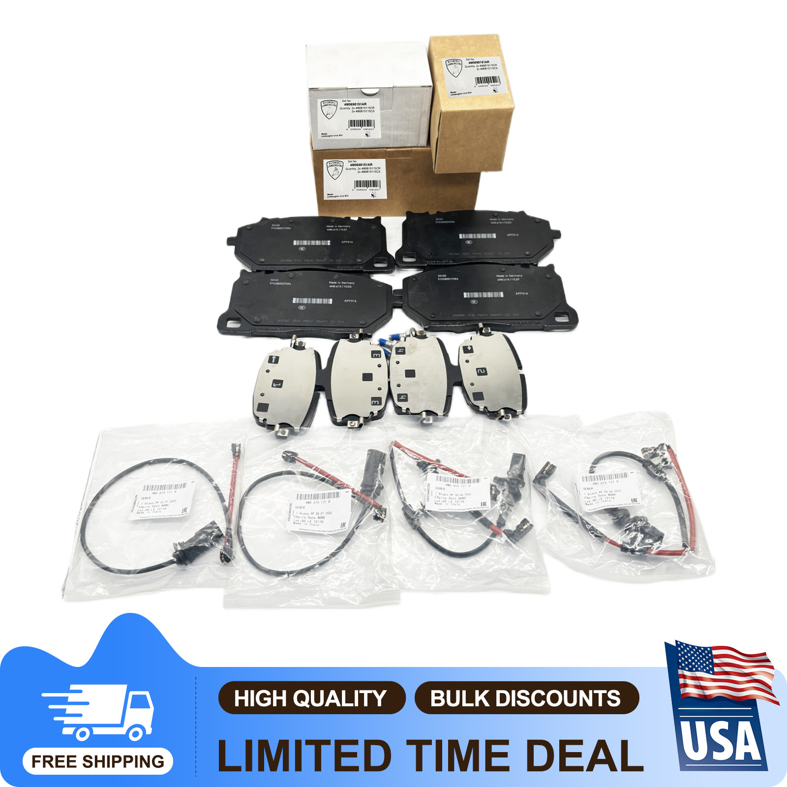 Brake Pad Kit  4M0698151AR 4M0698451AA for Lamborghini Urus 18-22