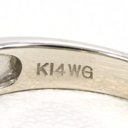 Jewelry 14K White gold ring 9 size Peridot Zirconia 3.1g Free shipping Used - Picture 6 of 7