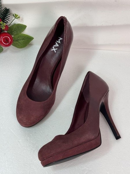 Women MAX Heels Burgundy Leather 39
