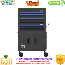 Hart 24-inch Steel Tool Chest Combo with Built-In Power Strip, 400 lb Capacity