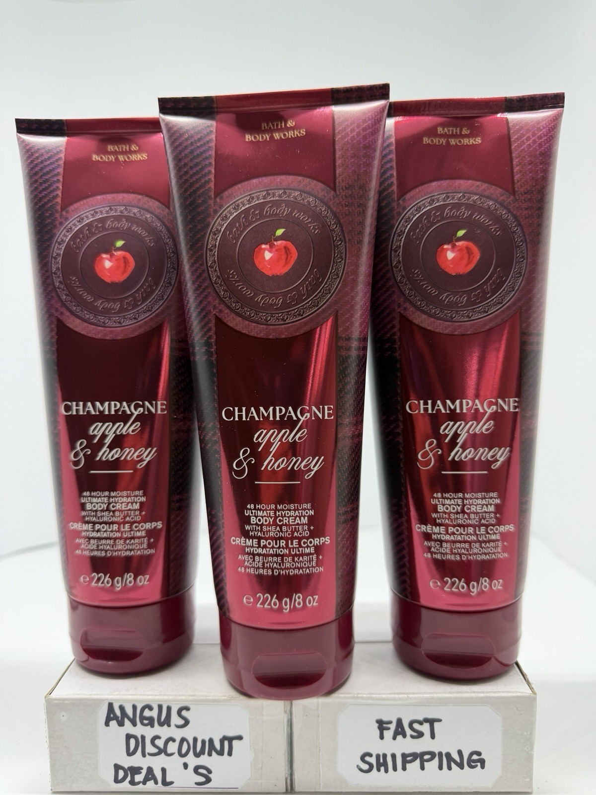 Bath & Body Works CHAMPAGNE APPLE &HONEY "Ultimate Hydration BODYCREAM 8oz 3PCS