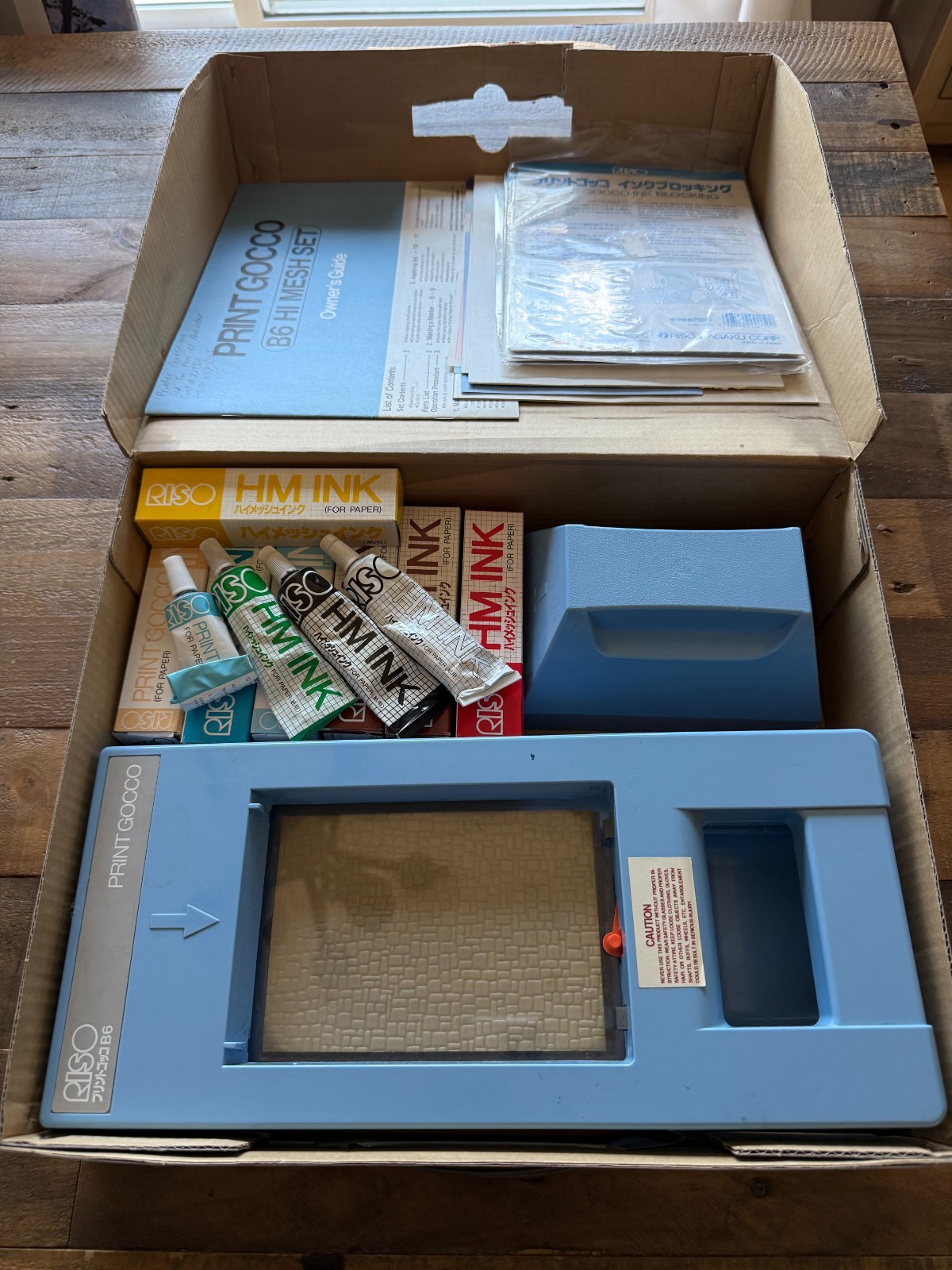 Vintage Riso Print Gocco B6 Hi Mesh Set Multi-Color Ink Printer & Screen Kit