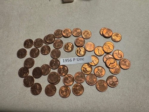 1956-P ROLL OF BU UNCIRCULATED LINCOLN WHEAT CENT PENNIES