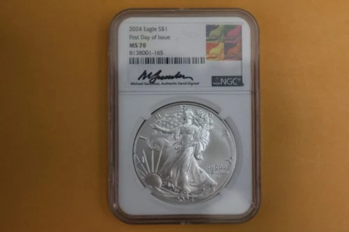 2024 American Silver Eagle NGC MS70 John Mercanti First Day Issue