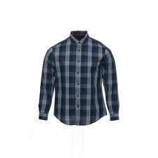 Alfani Mens Button Down Shirt L Darkside 100 Cotton Large Plaid Long Sleeve Top