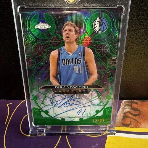2025 Topps Chrome Chromographs Dirk Nowitzki On Card Auto Green Refractor /99