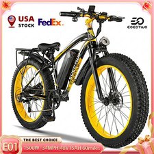 1500W Electric Mountain Bike for Adults 26" Fat Tire Ebike 34MPH Bicycle UL2849