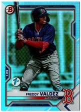2021 Bowman Draft First Edition Sky Blue Foil FREDDY VALDEZ BD-96 Boston Red Sox