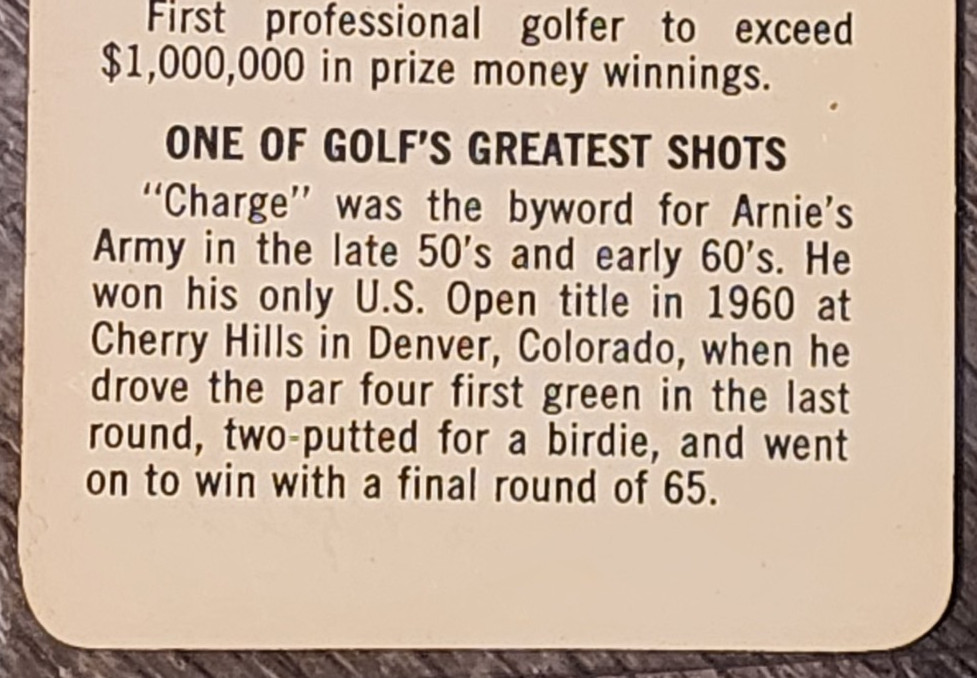 1979 Hall Of Famer Arnold Palmer   #NNO      SUPER RARE   GREAT CARD view 8