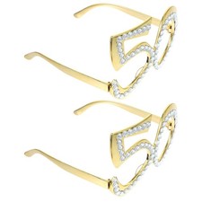 2 Pcs Birthday Glasses Eyeglasses Party Photo Props Birthdayglasses Costume