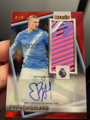 2025-26 Topps PL Merlin - Erling Haaland Matchball Auto Red /5!