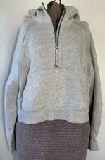 Lululemon Scuba Oversized 1/2 Zip Hoodie Heathered Core Ultra Light Grey S/M