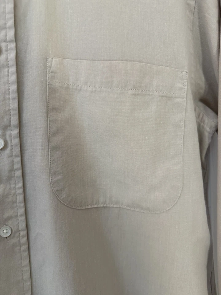 VTG Croft & Barrow Private Stock Single Needle Tailoring Beige Dress Shirt 32/33 - Image 4 of 4