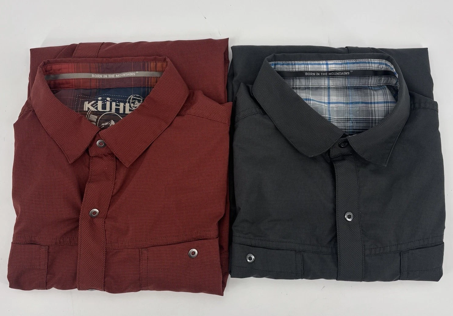 Kuhl Short Sleeve Snap Button Shirts Mens Large Lightweight Hiking LOT OF 2 EUC