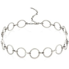 Choker Necklace - Simple Geometric Circle Choker Statement Clavicle Necklace for