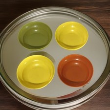 4 TUPPERWARE KIDS BOWLS 3" COLORFUL PLASTIC -MINT CONDITION