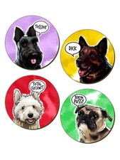 Niedliche aber missbr&auml;uchliche Hunde - 4 St&uuml;ck Untersetzer Set