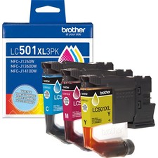 Brother Genuine LC501XL3PK 3-Pack High Yield Color Ink Cartridges - Cyan/Magenta