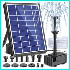Solar Fountain Pump for Bird Bath, 6.5W Solar Water Fountain Pump with Upgrad...