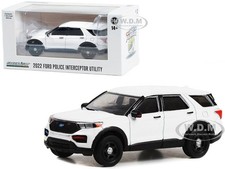 2022 FORD POLICE INTERCEPTOR UTILITY WHITE 1/64 DIECAST CAR BY GREENLIGHT 43004