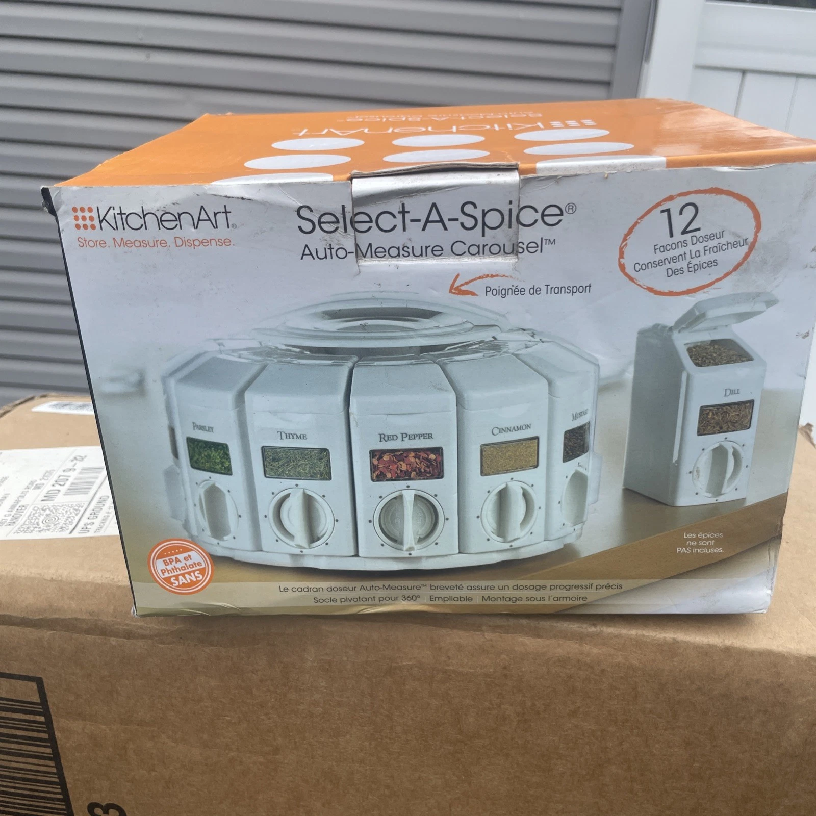 vintage 2004 KITCHENART Select-A-Spice Auto-Measure Carousel system NOB NOS
Opens in a new window or
