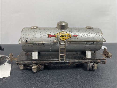 Vtg Lionel 8302 Green Steam Engine Locomotive w/ Nickel Tender Car & Sunoco Tank - Picture 4 of 18