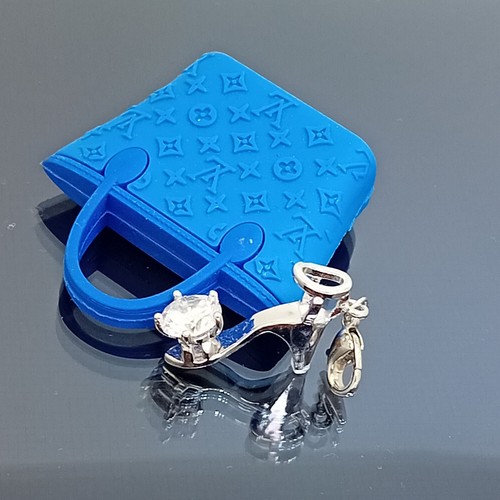 18K Gold Filled Strappy Stiletto Sandal Simulated Diamond 18ct GF Charms 20mm - Picture 5 of 9