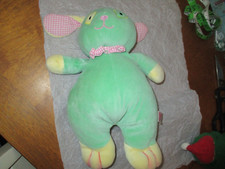 acmi sugar loaf plush green pink heart nose checked puppy dog plush 13" FLAW HTF