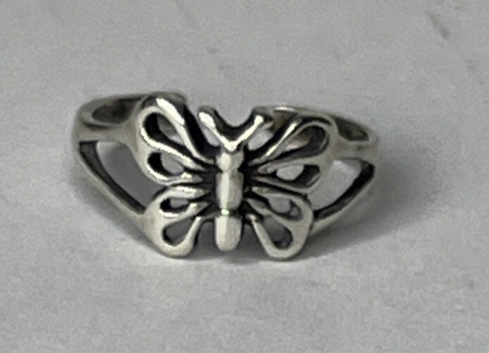 Butterfly Toe Ring Silver Marked 925 Adjustable - image 7