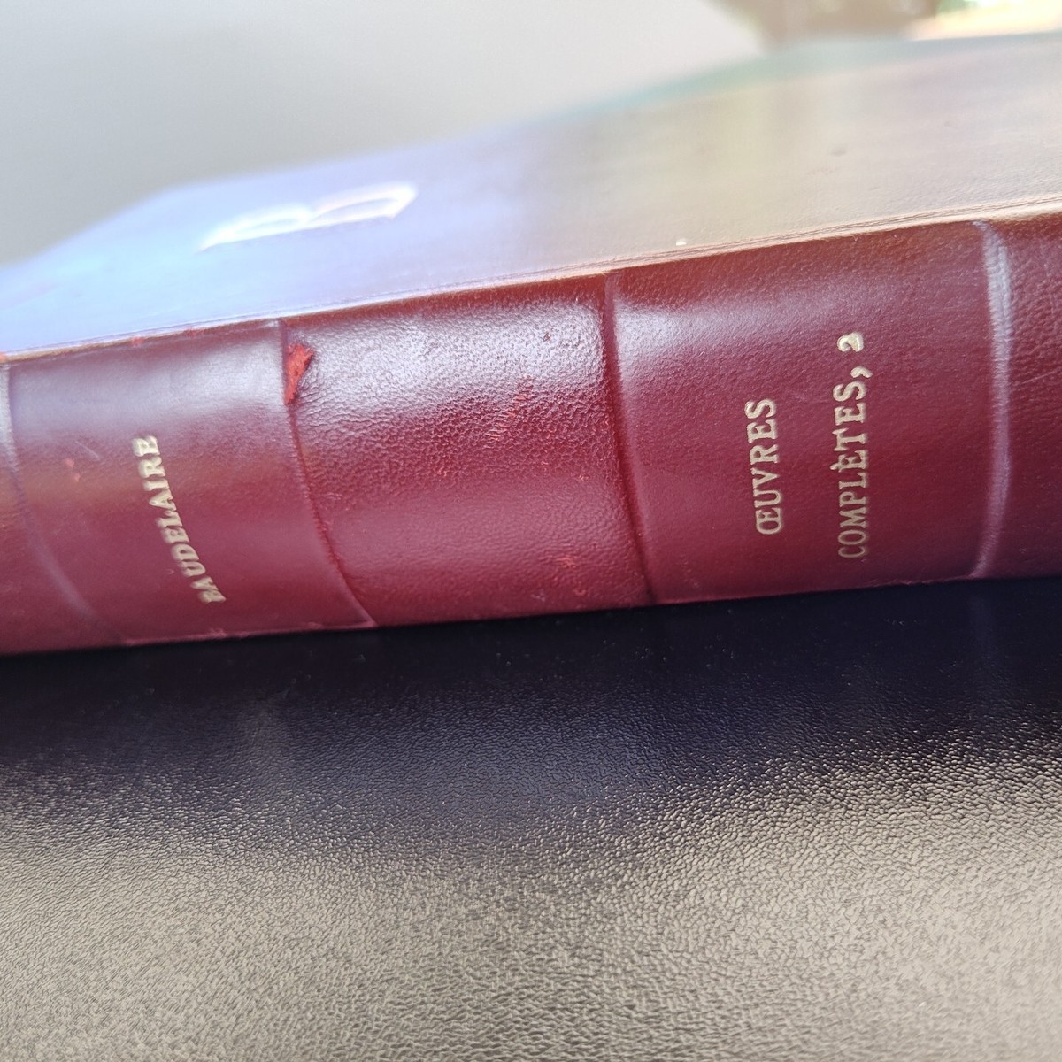 RARE BAUDELAIRE OEUVRES COMPLETES, PARTIE 2 -1955 LEATHER BOOK