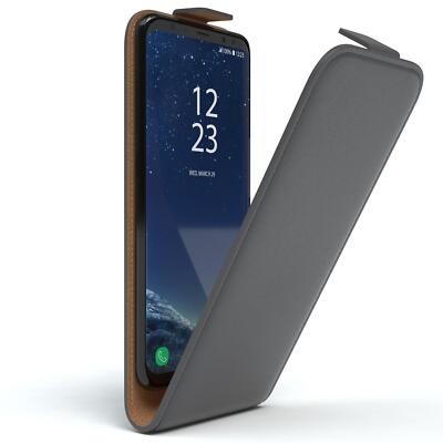 Tasche für Samsung Galaxy S8 Plus Flip Case Schutz Hülle Handy Cover Anthrazit