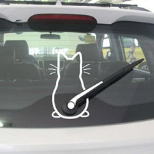 Window Wiper Decals Rear Sticker Car Sticker Skin Funny Moving Cat Cartoon
