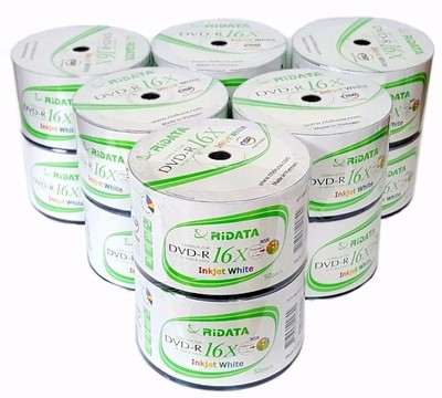 600 RIDATA 16X DVD-R DVDR White Inkjet Hub Printable 4.7GB Recordable Disc