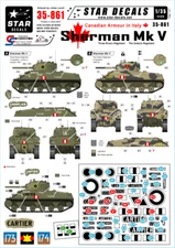 Star Decals 1/35 Canadian Armour in Italy Sherman Mk V WWII Tanks 1943-44