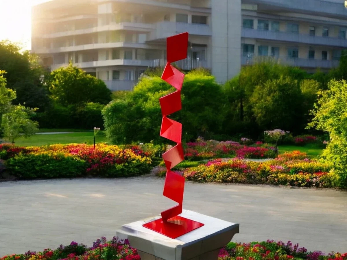 Modern Metal Garden Sculpture Art - Indoor Outdoor Sculpture - Abstract Decor