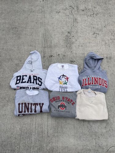 Lot Of 6 VTG Russel Athletics Hoodies And Sweatshirts All Size L - Picture 1 of 24