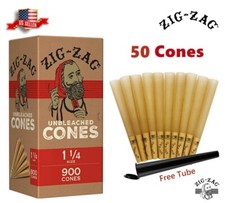 Zig-Zag® Unbleached Paper Cones 1 1/4 Size 50 Pack & Tube Fast Shipping
