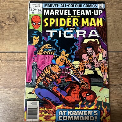 Marvel Team-Up #67 Spider-Man Tigra Kraven Appearance Newsstand Pence Edition
