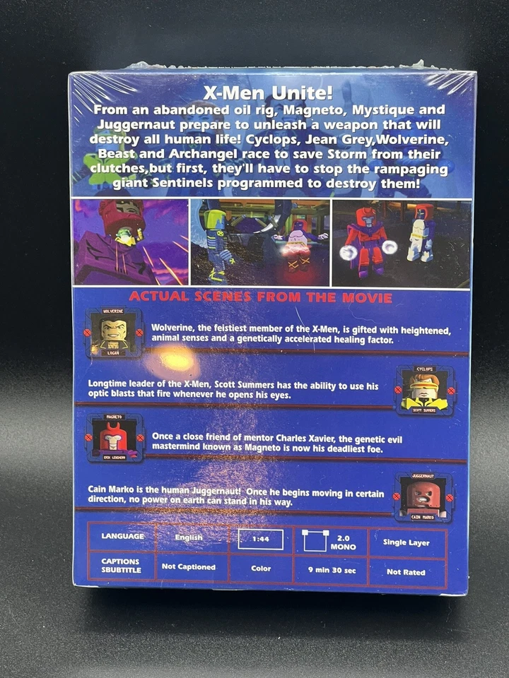 Marvel X-Men Minimates Paquete de 4 Set con X-Men Darktide DVD Película 2005 Diamond Toys Foto 4 de 4