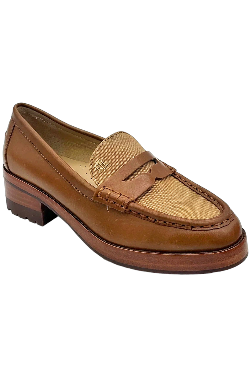 hayローファー ローレン ラルフ ローレン/WRENレン Lauren Ralph Lauren Wren Leather Canvas Penny Loafer Brown | eBay