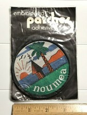 NIP Vintage Noumea New Caledonia Sunrise Souvenir Round Adhesive Backed