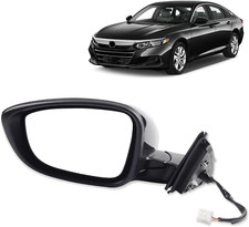 Black Left Driver Side Door Power Mirror for 2018-2022 Honda Accord LX Sport 1.5