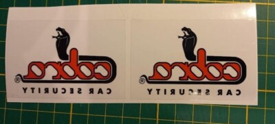 Cobra Car Security Alarm Aufkleber auf Klarsichtfolie