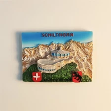 Swiss Alps Schilthorn Attractions Travel Souvenir 3D Resin Fridge Magnet Craft