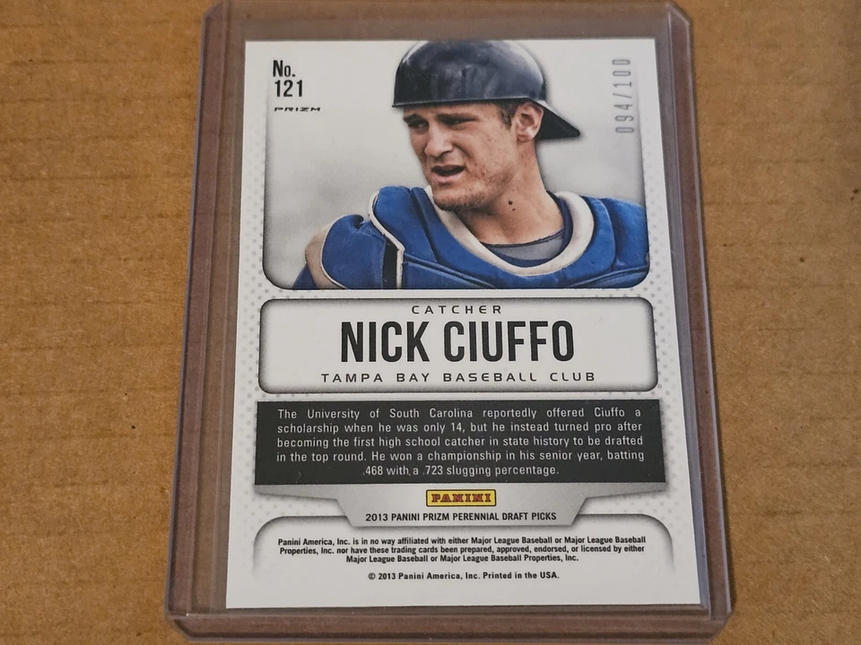 2013 Panini Prizm Perennial Draft Picks Nick Ciuffo Red SP #/100 Nmmt - Image 3 of 3