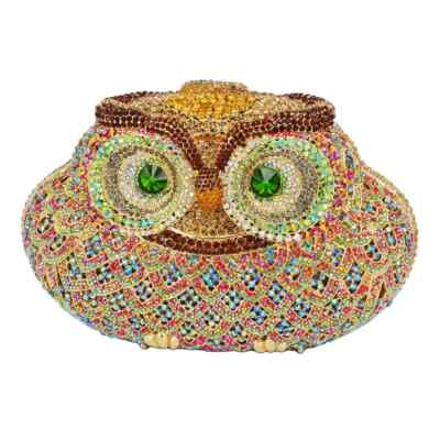 Animal Owl Bag Crystal Evening Bags Handcraft Luxury Rhinestone Evening Bags