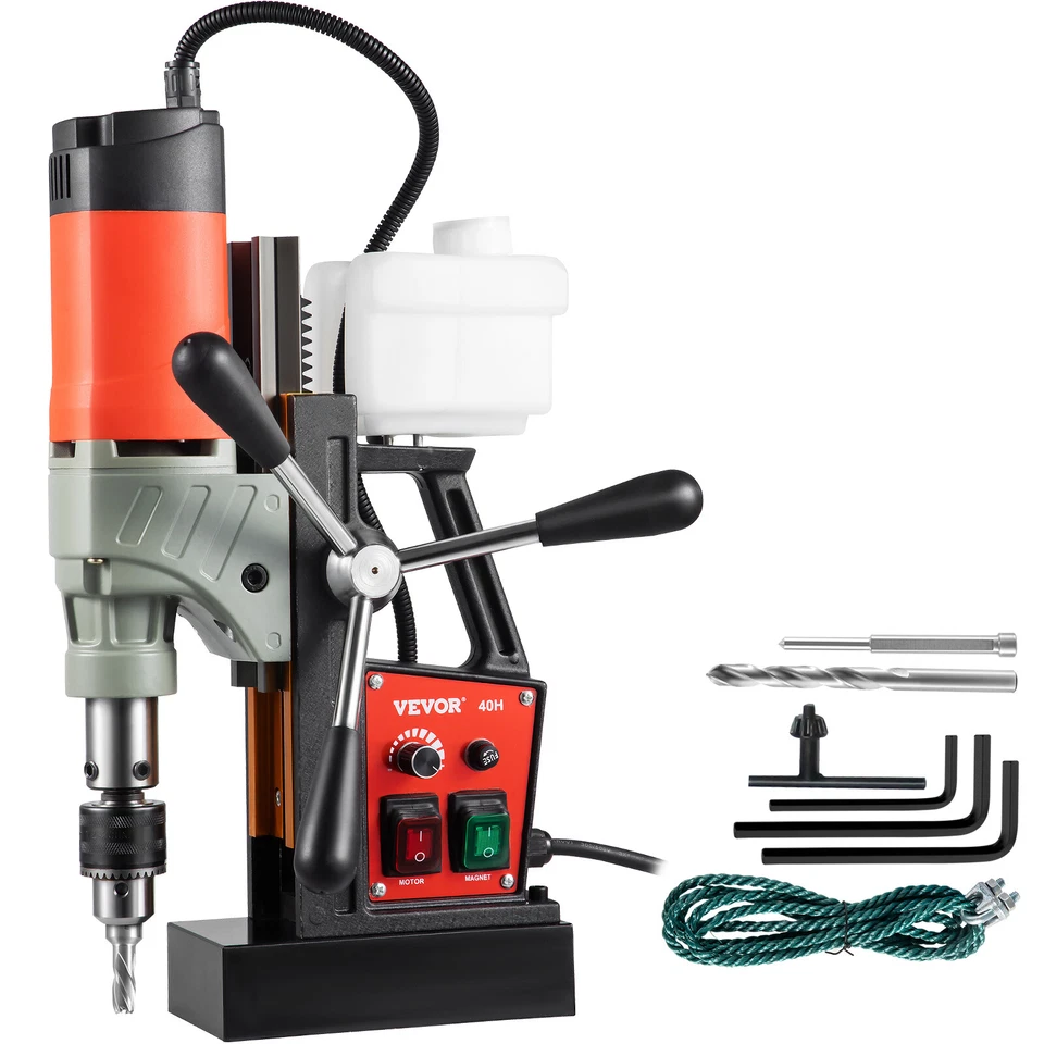 VEVOR Perceuse Magnétique Perceuse à Colonne Deux Bits 13000 N 580 tr/min 1200 W - Photo 1/4