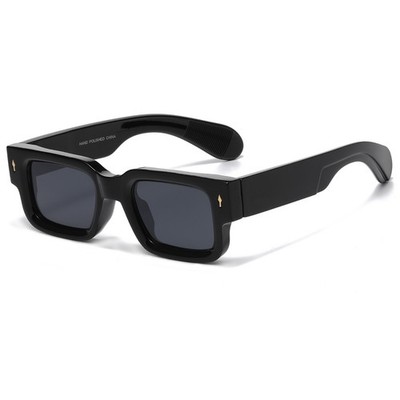 Men s Bold Square Sunglasses Thick Frame Retro Rectangular Hip Hop Fashion UV400